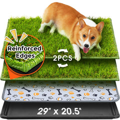 Hompet dog grass pad with tray – spacious indoor potty area for training.
