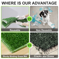 Hompet dog potty hemming grass mat detail highlighting durable edge protection.