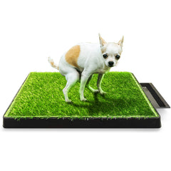 Hompet dog potty top view showing the 3-piece system for quick setup.