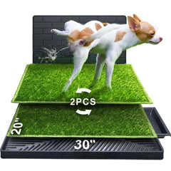 Hompet dog potty top view showcases reusable grass pads for indoor training
