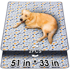 Hompet washable pee pads 51x33, folded for travel, convenient for on-the-go puppy potty trips.