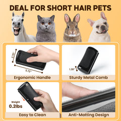 Homsoil deshedding brush cat grooming session shows gentle brushing.