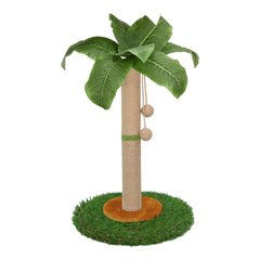 HOMYHANDS cat scratching post 23-6-inch-tall highlights sturdy base for energetic indoor cats.