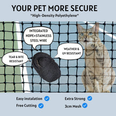 HOMYPOWER Cat Netting UV-Resistant material withstands sun exposure
