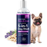 Honest Paws dog shampoo bottle front showing premium wash for sensitive skin
