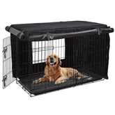 Honest Outfitters dog crate cover front view, heavy-duty fabric protecting the crate