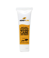 HoneyCure Manuka honey UMF15 jar shown as natural wound-care ingredient.