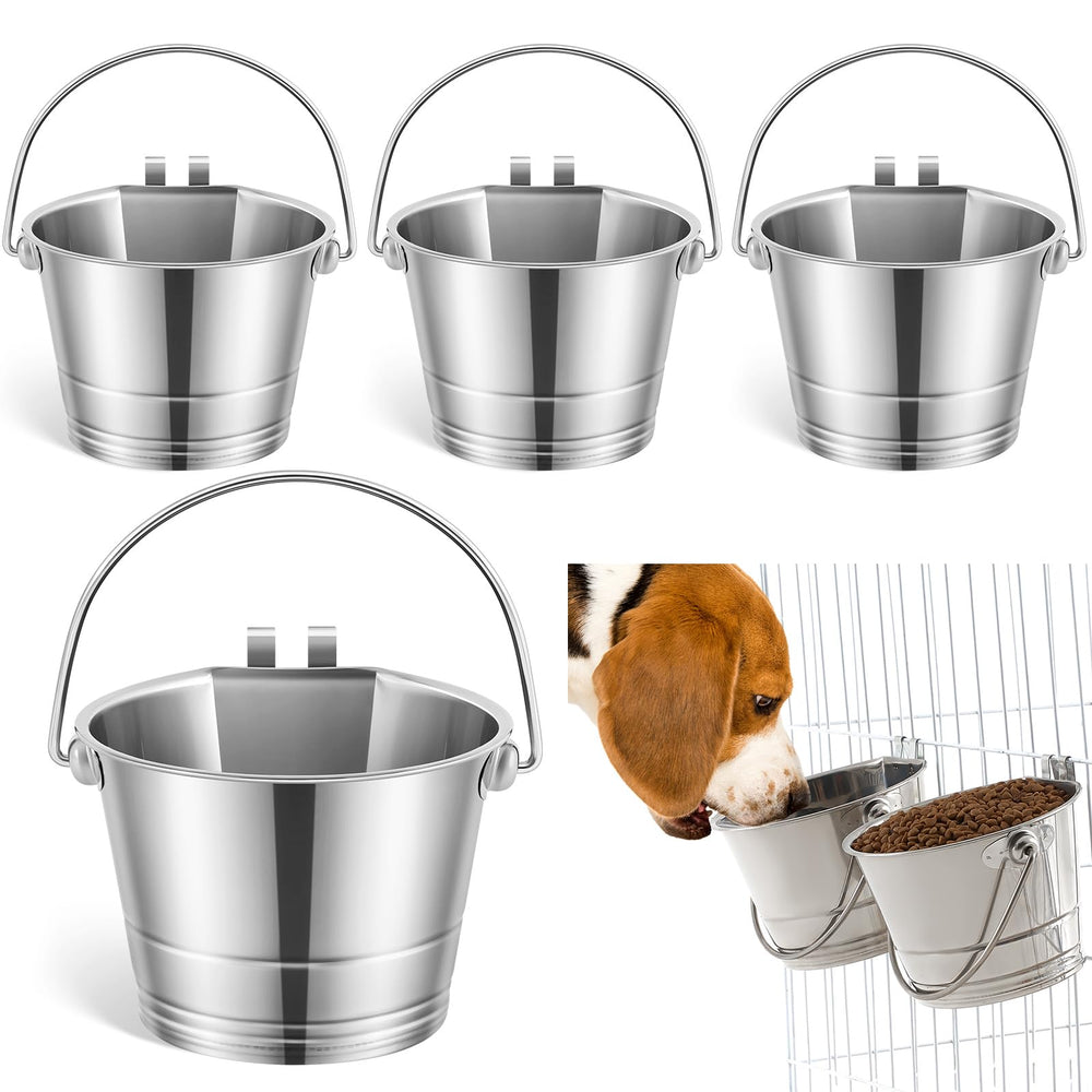 Honeydak flat-sided pail dual-hooks front view shows spill-free cage hydration.