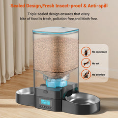 HoneyGuaridan 5L dual-side feeding design for calm two-cat meals