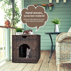 Honiakaka handwoven plastic rattan kitten house emphasis on stylish shelter