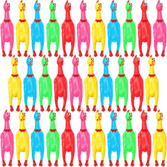 Honoson pink 12in rubber chicken toy, durable squeaker for dogs and stress-relief moments