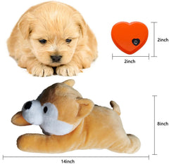 HonourHope dog heartbeat toy in use easing puppy separation anxiety.