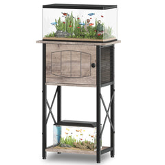 HOOBRO 10-gallon aquarium stand front view shows sturdy top for tanks and display.