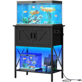 HOOBRO 20-gallon fish-tank-stand front view sturdy frame for stable aquarium setup.