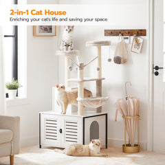 HOOBRO cat tree cat hammock provides a relaxing resting spot