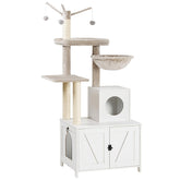 HOOBRO cat tree living room setup demonstrates space-saving all-in-one cat furniture.
