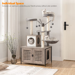 HOOBRO cat tree multiple rest areas ideal for lounging and napping after play
