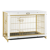 HOOBRO DW982GW03 dog crate furniture front view with dual doors for easy access and care