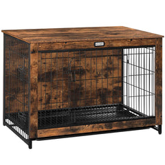 HOOBRO dog crate furniture double doors for easy access and versatile placement.