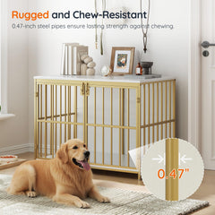 HOOBRO dog crate furniture dual door design for easy access and secure confinement