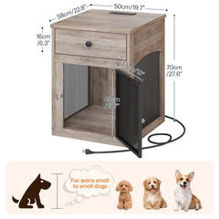 HOOBRO dog crate furniture ventilated-mesh side panel shows airflow and visibility