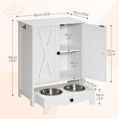 HOOBRO dog feeding station adjustable shelf detail for customizable height