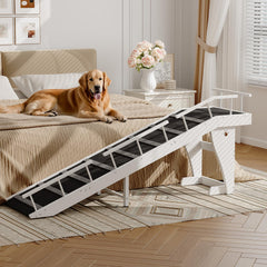 HOOBRO dog ramp top platform highlights resting area before transition