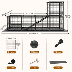 HOOBRO 24-panel cage setup illustrating spacious play area