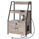 HOOBRO litter box enclosure front view with arc door for discreet unit and odor concealment.