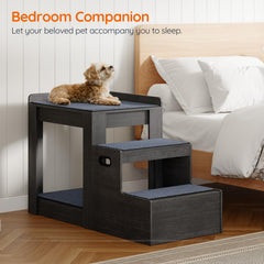 HOOBRO pet bunk bed removable stairs provide easy access to the platform for aging pets