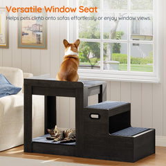 HOOBRO pet window seat charcoal gray ready for sunlit moments