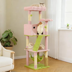 HOOPET flower cat tree pink perches offer elevated viewpoints for daytime cat exploration