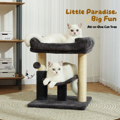 Hoopet cat tree hanging plush ball encourages playful engagement and exercise