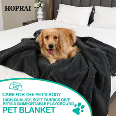 HOPRAI dog blanket leakproof design guards against liquids in living spaces.