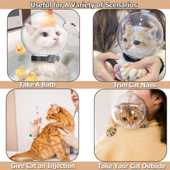 Hoqqf cat helmet adjustable Velcro strap enables quick on-off fit