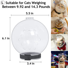 Hoqqf cat helmet measurement guide shows neck sizing for comfort