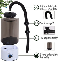 Hoqqf extended hose enables flexible mist placement for terrarium humidity.