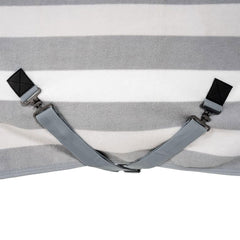 Horseware Newmarket Fleece Cooler tail-strap detail highlights adjustable stability during travel.