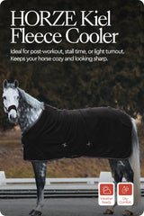 HORZE Kiel blanket close-up shows double-front closure for secure fit.