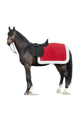 Horze Santa Christmas Quarter Sheet front view shows warm fleece for winter rides