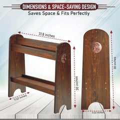 HOTCAN Pine Wood Saddle Rack side view shows compact footprint for organized tack spaces