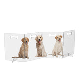 HotSoul Clear Acrylic Dog Gate front view in doorway shows a transparent barrier for supervision.