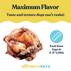 Hotspot Pets beef knee caps angle shot, naturally baked and flavorful.