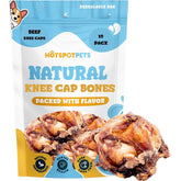Hotspot Pets beef knee caps close-up, natural single-ingredient chew for aggressive chewers.