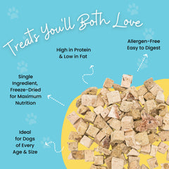 Hotspot Pets 1 lb bag of freeze dried beef liver treats for daily rewards.
