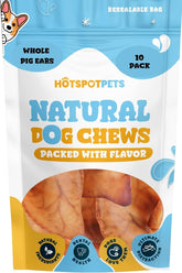 Hotspot Pets pig ears pack for dogs—long-lasting, rawhide-free chew.