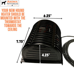 Hound Heater safe cord and heat shield protect wires during use.
