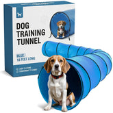 Houseables dog tunnel setup assembled, ideal regulation-length agility training aid