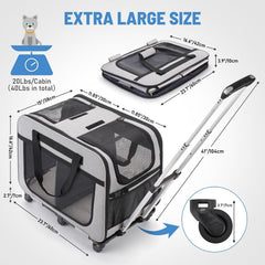 HOVONO cat carrier dual compartments keep two cats comfortable during trips.
