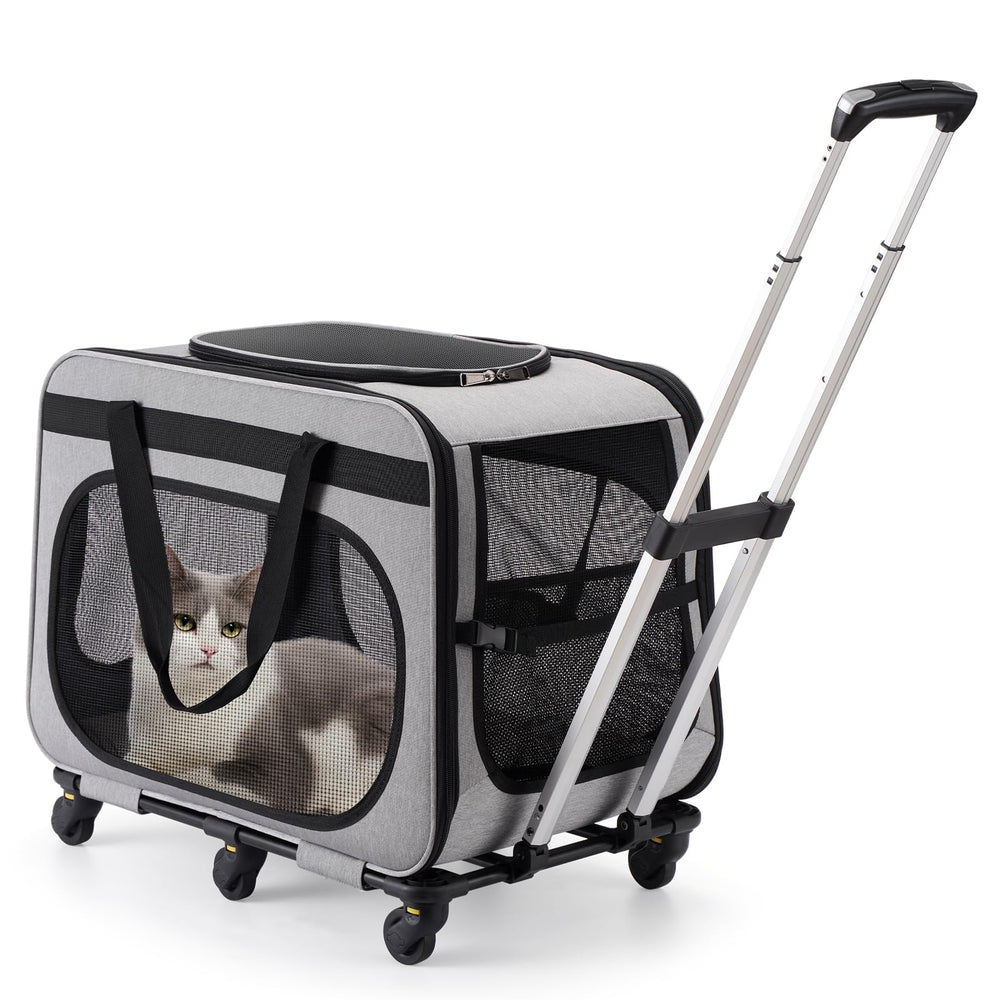 HOVONO extra-large pet carrier with wheels offers stable mobility for multi-pet trips.
